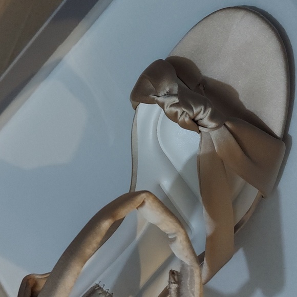 Franco Sarto Shoes Franco Oma Block Heel Dress Sandal (Champagne ) Used Once - Picture 2 of 8